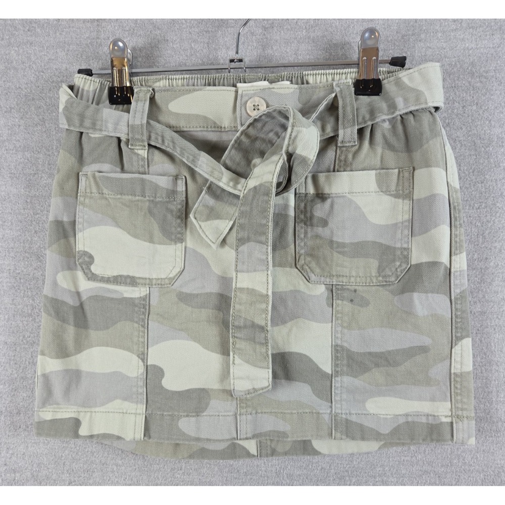 Abercrombie Kids Girls 11/12 Camo Mini Skirt Skort Belted Stretch Retro Y2K